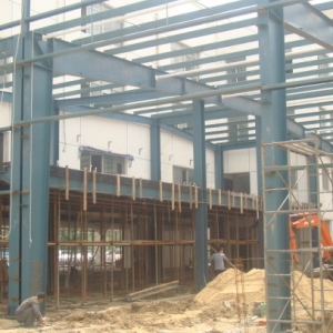 Car showrooms steel structure installation